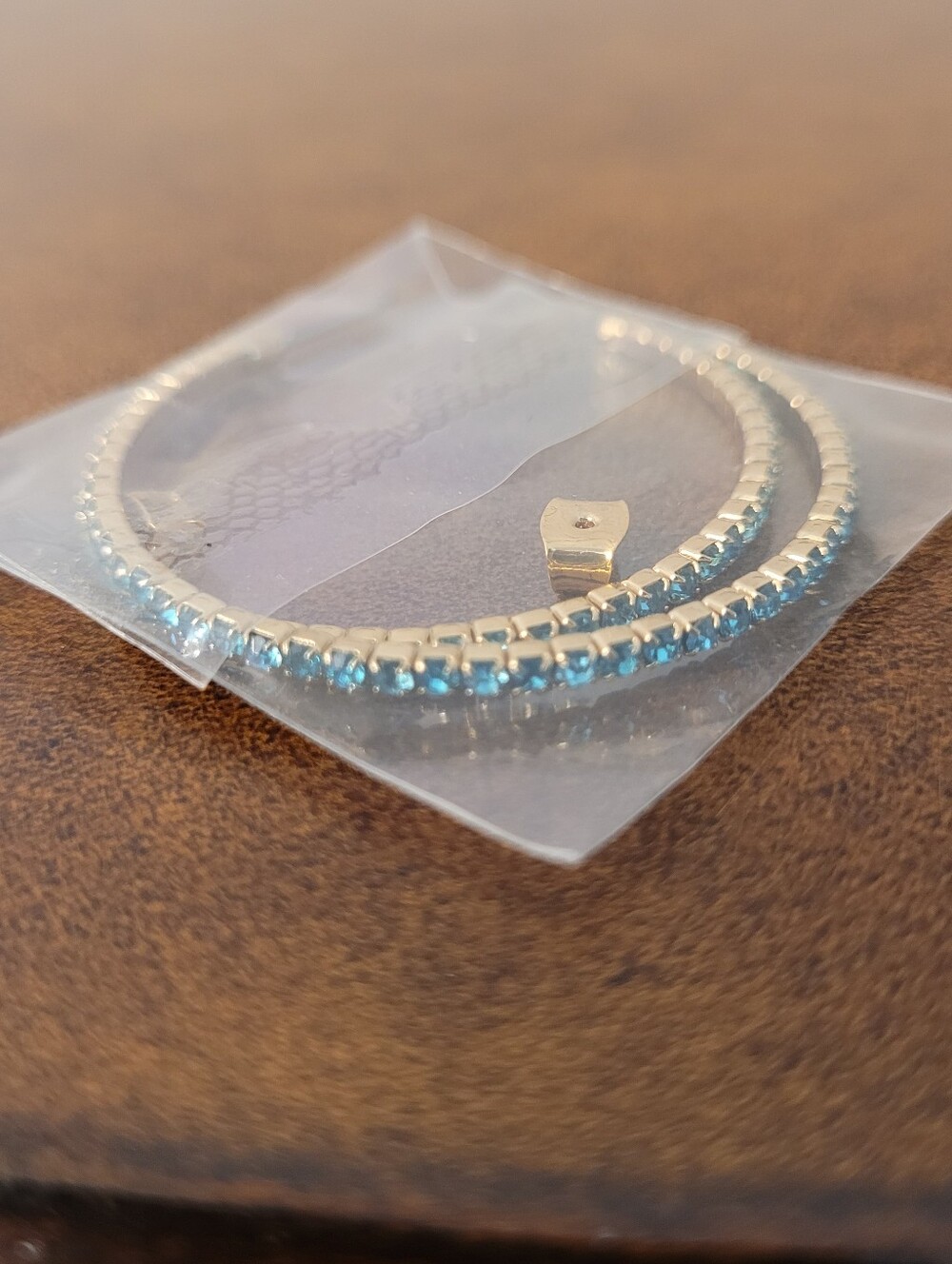 Open Hoop Earrings with Blue Stones